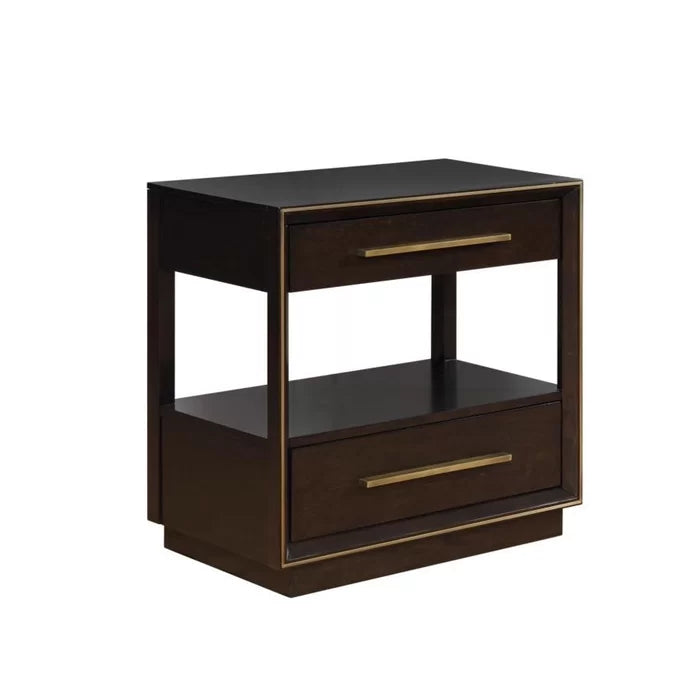 Sherrell 29.5'' Tall 2 - Drawer Solid Wood Nightstand in Espresso