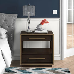 Sherrell 29.5'' Tall 2 - Drawer Solid Wood Nightstand in Espresso