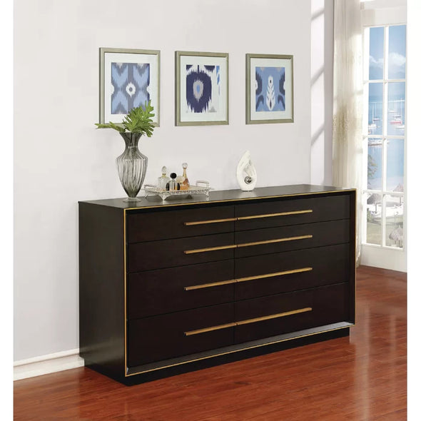 Sherrell 8 Drawer 70'' W Double Dresser Inspiring a Sleek Look Simple and Smooth