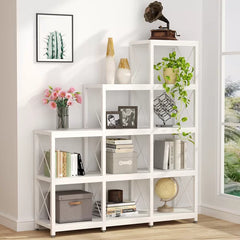 White Shipststour 51.97'' H x 45.28'' W Iron Step Bookcase Industrial Chic Look