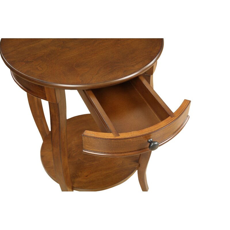 Shropshire 24'' Tall End Table with Storage Transitional Silhouette