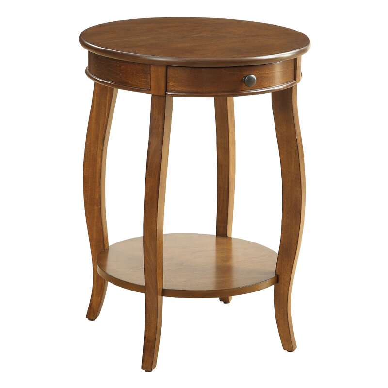 Shropshire 24'' Tall End Table with Storage Transitional Silhouette