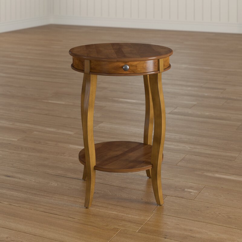 Shropshire 24'' Tall End Table with Storage Transitional Silhouette