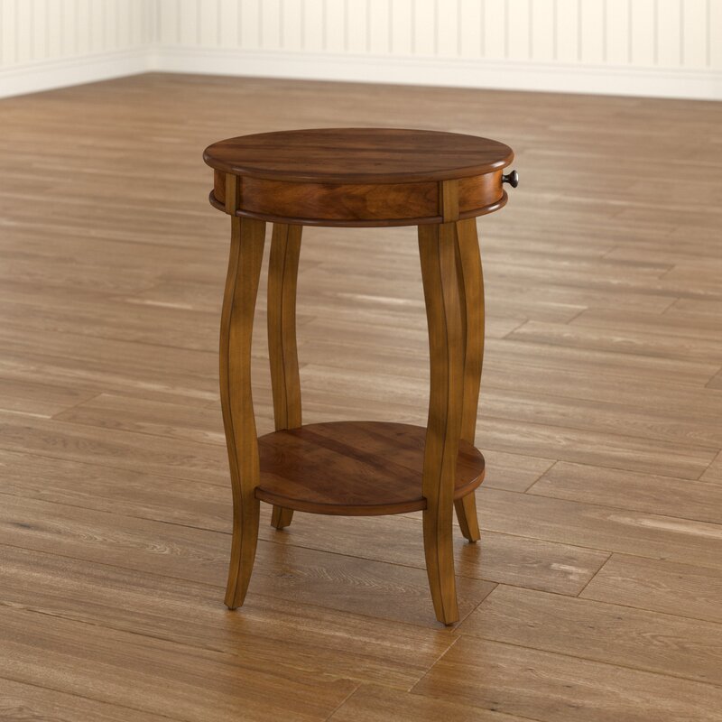 Shropshire 24'' Tall End Table with Storage Transitional Silhouette