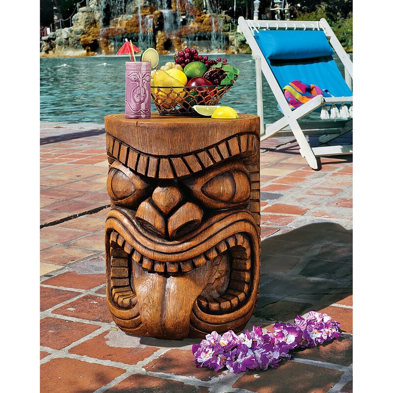 Plastic/Resin Side Table Bring A Taste of Island Style to your Backyard with this Sculptural Tiki Side Table