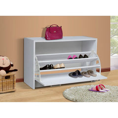 White Single 12-Pair Shoe Storage Cabinet Shelf Shelves