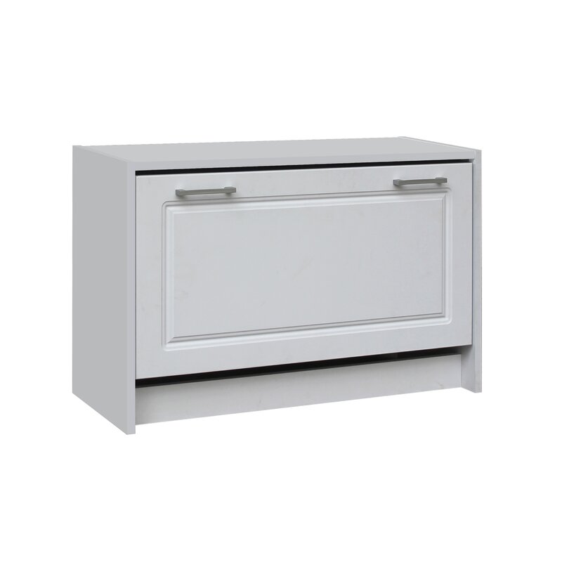 White Single 12-Pair Shoe Storage Cabinet Shelf Shelves