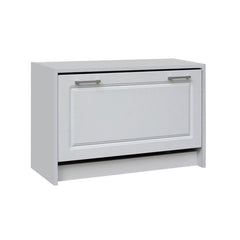 White Single 12-Pair Shoe Storage Cabinet Shelf Shelves