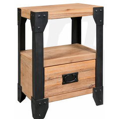 Solid Wood Skelton 21.26'' Tall 1 - Drawer Nightstand in Brown/Black