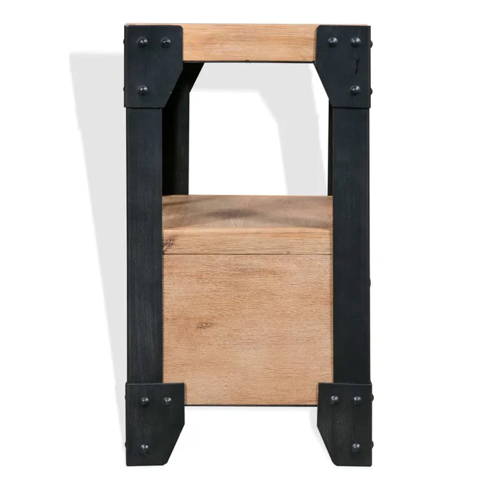 Solid Wood Skelton 21.26'' Tall 1 - Drawer Nightstand in Brown/Black