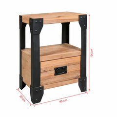 Solid Wood Skelton 21.26'' Tall 1 - Drawer Nightstand in Brown/Black