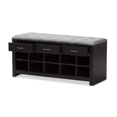 Sloane Upholstered Storage Bench 10 Pairs of Shoes in the Multiple Cubbies