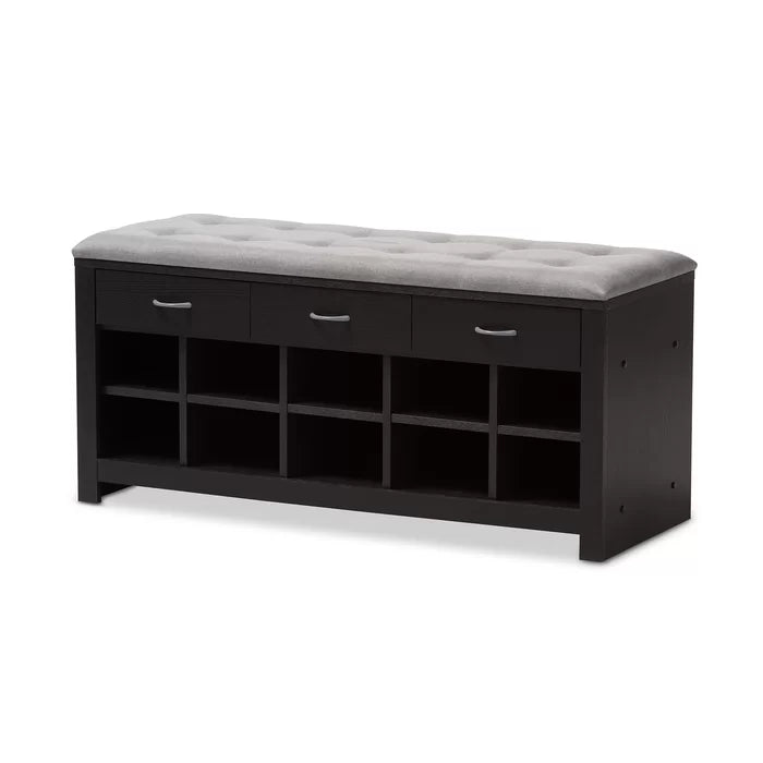 Sloane Upholstered Storage Bench 10 Pairs of Shoes in the Multiple Cubbies