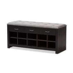 Sloane Upholstered Storage Bench 10 Pairs of Shoes in the Multiple Cubbies