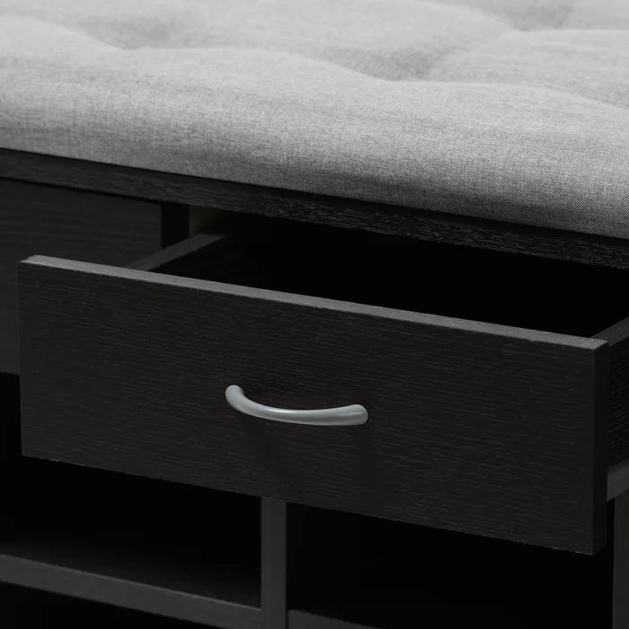 Sloane Upholstered Storage Bench 10 Pairs of Shoes in the Multiple Cubbies