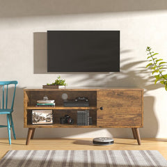 Small Space Tv Stand For Tvs Up Unique Wood Grain Finish