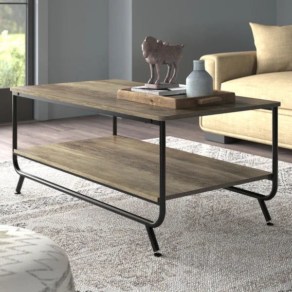 Smyth Coffee Table with Storage Light Brown Manufactured Wood
