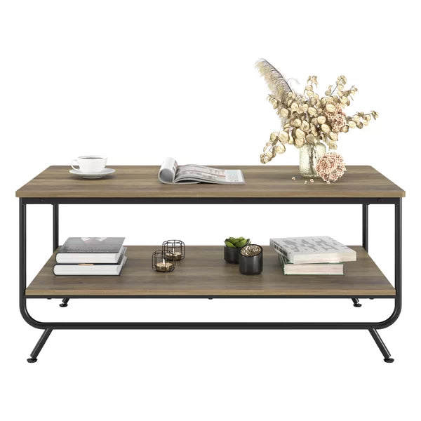 Smyth Coffee Table with Storage Light Brown Manufactured Wood