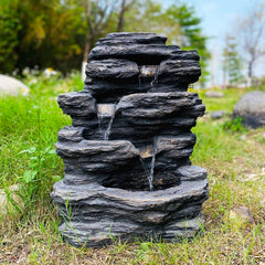 Snari Stacked Shale Fountain with LED Light Bring Stress Relief and Relaxation