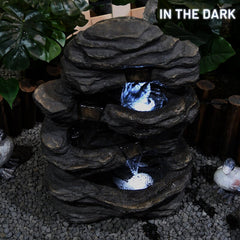 Snari Stacked Shale Fountain with LED Light Bring Stress Relief and Relaxation