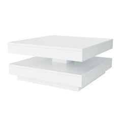 Solid Coffee Table with Storage Rotatable Table Top Modern Design