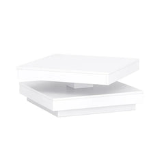 Solid Coffee Table with Storage Rotatable Table Top Modern Design