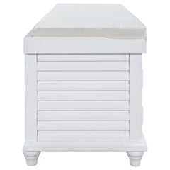 White Solid Wood Bench Contemporary Style Exquisite and Comfortable