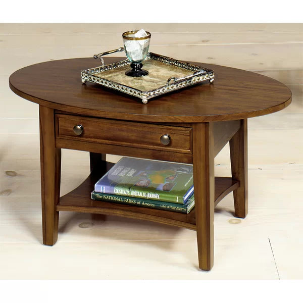 Solid Wood Coffee Table with Storage Transitional Styling