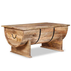 Solid Wood Sled Coffee Table with Storage Perfect Organize