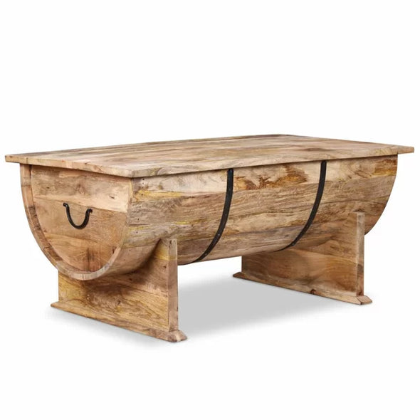 Solid Wood Sled Coffee Table with Storage Perfect Organize
