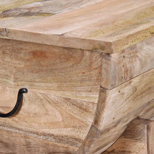 Solid Wood Sled Coffee Table with Storage Perfect Organize