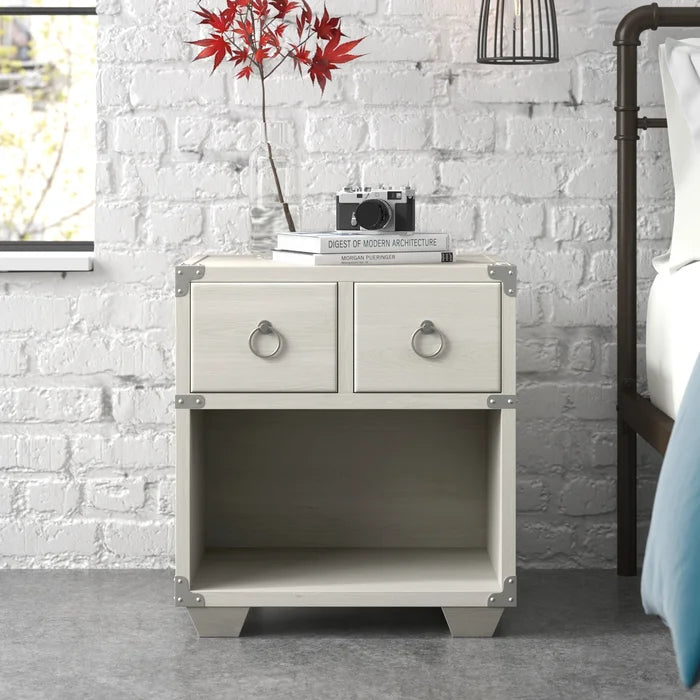 Sonnet 24'' Tall 1 - Drawer Nightstand in Cream Perfect for Bedside