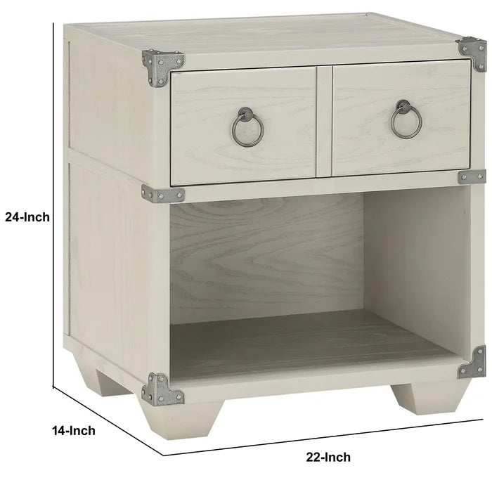 Sonnet 24'' Tall 1 - Drawer Nightstand in Cream Perfect for Bedside