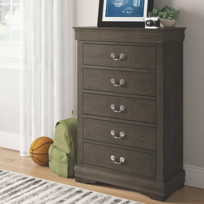 Sophia 5 Drawer Dresser Crafted from a Blend of Manufactured and Solid Wood
