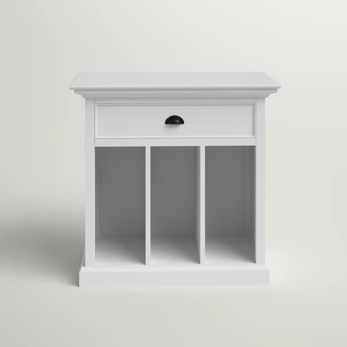 Sorrento 31.1'' Tall 1 - Drawer Solid Wood Nightstand in Classic White