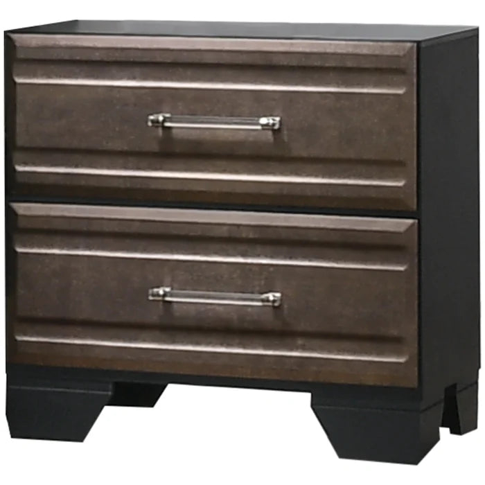 Sotelo 24'' Tall 2 - Drawer Nightstand in Gray Solid Wood Durability and Strength