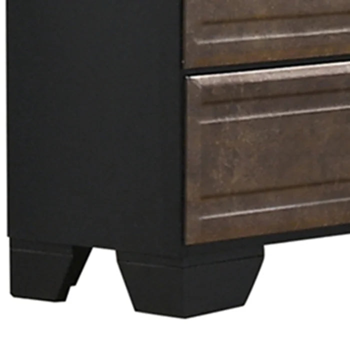 Sotelo 24'' Tall 2 - Drawer Nightstand in Gray Solid Wood Durability and Strength