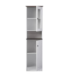 White/Dark Brown Spicer 16.93'' Wide Dining Hutch Manufactured Wood