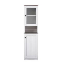 White/Dark Brown Spicer 16.93'' Wide Dining Hutch Manufactured Wood