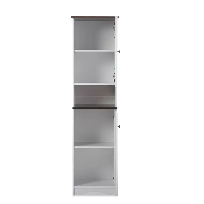 White/Dark Brown Spicer 16.93'' Wide Dining Hutch Manufactured Wood