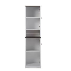 White/Dark Brown Spicer 16.93'' Wide Dining Hutch Manufactured Wood