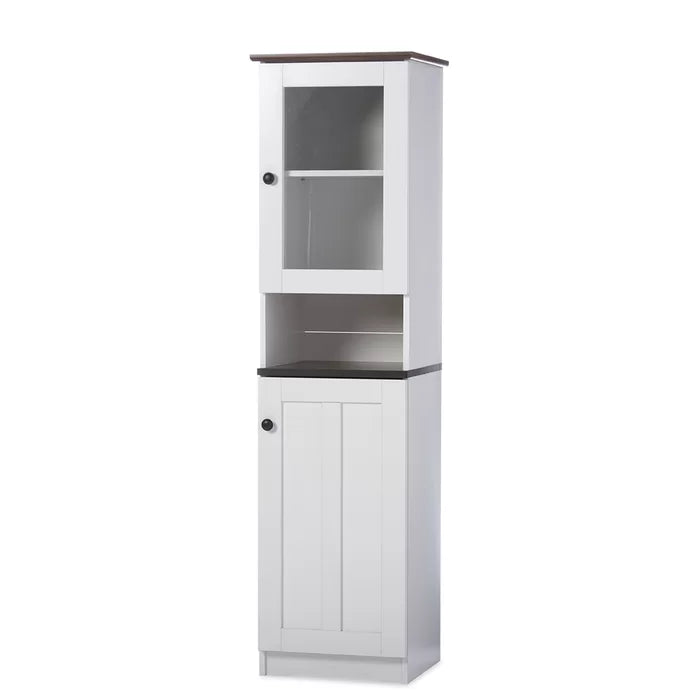 White/Dark Brown Spicer 16.93'' Wide Dining Hutch Manufactured Wood