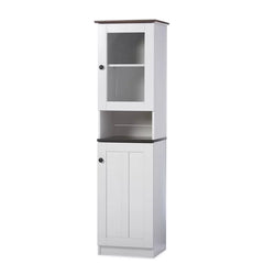 White/Dark Brown Spicer 16.93'' Wide Dining Hutch Manufactured Wood