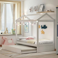 Spitzer Toddler Canopy Bed with Trundle Enhance Sleep Comfort Standard Bed