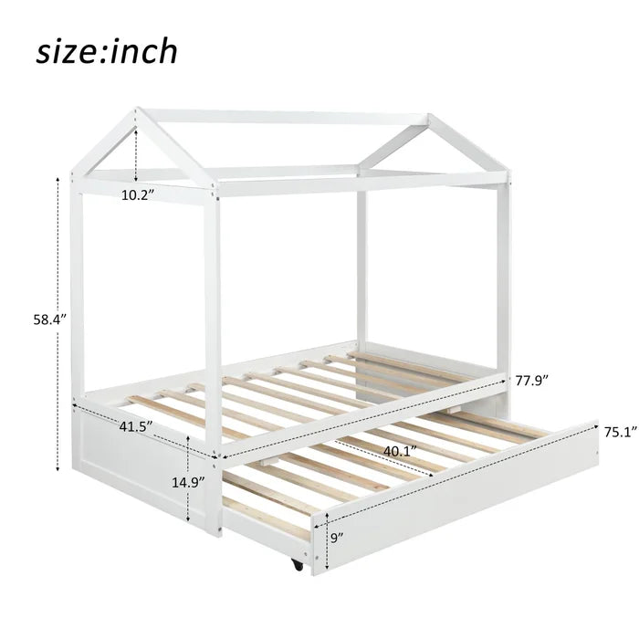 Spitzer Toddler Canopy Bed with Trundle Enhance Sleep Comfort Standard Bed