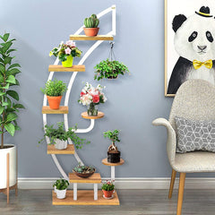 Multi-Tiered Plant Stand Delicate Plant Stand, its Unique Half-Moon Shape will Become your Home or Garden Decor