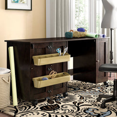 38.5'' x 19.5'' Foldable Engineered Wood Sewing Table