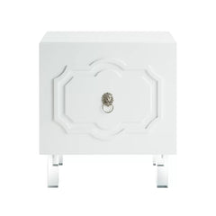 Solid Wood White Stahl 24'' Tall Nightstand Perfect for Bedside Provide Storage Space