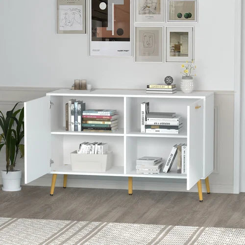 White Stainless Steel 2 Door Accent Cabinet Supplies Organized