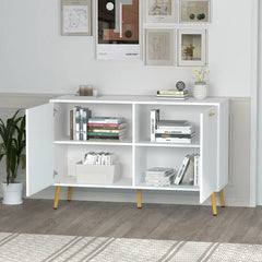 White Stainless Steel 2 Door Accent Cabinet Supplies Organized